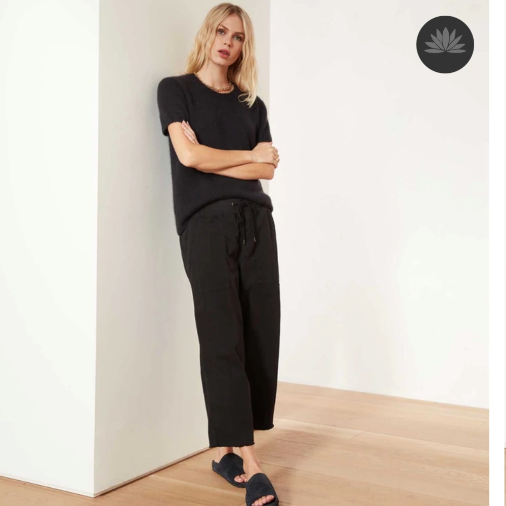 James Perse Cropped Carpenter Pant in Black- Size 0